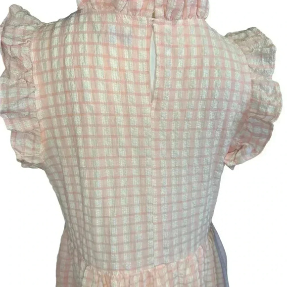 Calixta Gorg Pink Plaid Ruffle Dress Size Small .#87 - Picture 11 of 16
